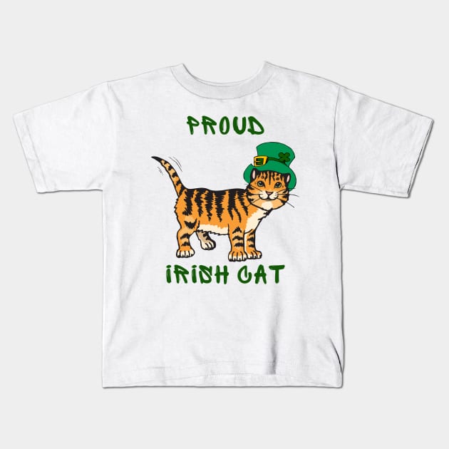 Proud irish cat Kids T-Shirt by IOANNISSKEVAS